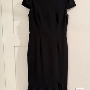 Betsey Johnson Black Sheath Midi Dress with Slit